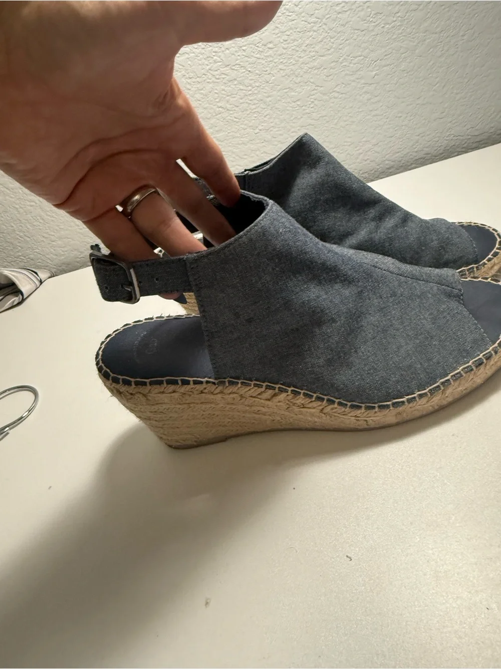 GAP Dark Gray Open-Toe Espadrille Sandals
